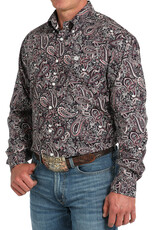 Cinch Mens Cinch Plum Paisley Long Sleeve Western Button Arena Shirt