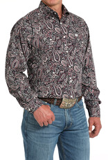 Cinch Mens Cinch Plum Paisley Long Sleeve Western Button Arena Shirt