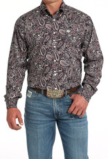 Cinch Mens Cinch Plum Paisley Long Sleeve Western Button Arena Shirt