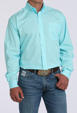 Cinch Mens Cinch Light Turquoise Solid Long Sleeve Western Button Arena Shirt
