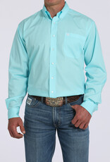 Cinch Mens Cinch Light Turquoise Solid Long Sleeve Western Button Arena Shirt