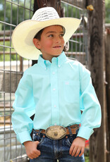 Cinch Boys Cinch Light Turquoise Long Sleeve Button Western Shirt