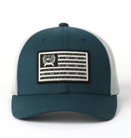 Cinch Cinch Teal Blue American Flag Mesh Snapback Trucker Ball Cap