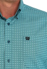 Cinch Mens Cinch Turquoise Print Long Sleeve Western Button Arena Shirt