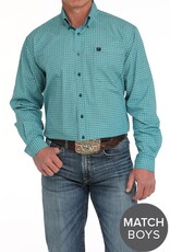 Cinch Mens Cinch Turquoise Print Long Sleeve Western Button Arena Shirt