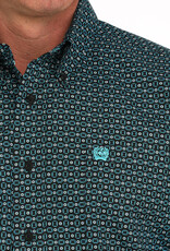 Cinch Mens Cinch Black Turquoise Print Long Sleeve Western Button Arena Shirt