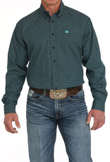 Cinch Mens Cinch Black Turquoise Print Long Sleeve Western Button Arena Shirt