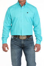 Cinch Mens Cinch Bright Turquoise Solid Long Sleeve Western Button Arena Shirt