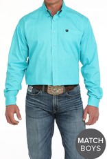 Cinch Mens Cinch Bright Turquoise Solid Long Sleeve Western Button Arena Shirt
