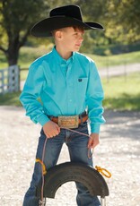 Cinch Boys Cinch Bright Turquoise Solid Long Sleeve Button Western Shirt