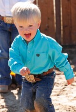 Cinch Boys Infant Cinch Solid Bright Turquoise Long Sleeve Western Button Shirt