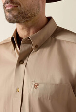 Ariat Ariat Mens Solid Khaki Twill Long Sleeve Button Western Shirt