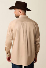 Ariat Ariat Mens Solid Khaki Twill Long Sleeve Button Western Shirt