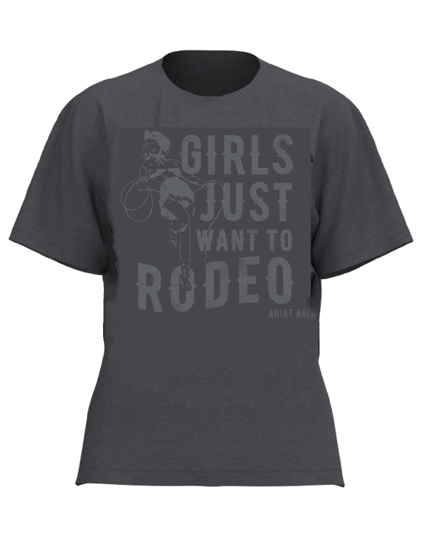 Ariat Womens Ariat Girls Want To Rodeo Heather Charcoal Short Sleeve T Shirt
