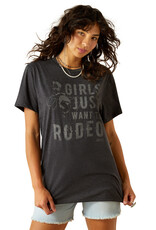 Ariat Womens Ariat Girls Want To Rodeo Heather Charcoal Short Sleeve T Shirt