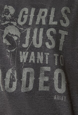 Ariat Womens Ariat Girls Want To Rodeo Heather Charcoal Short Sleeve T Shirt