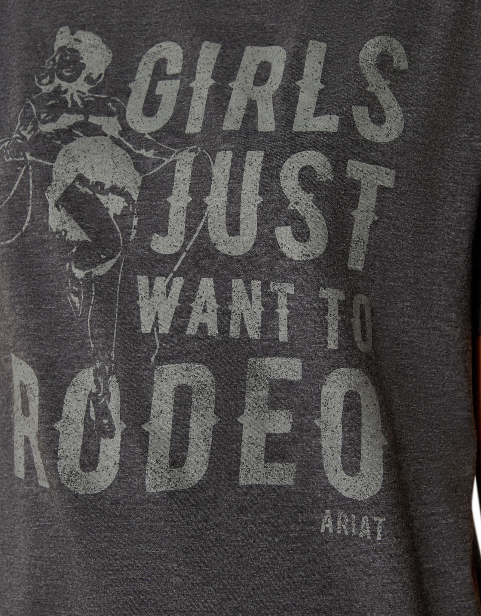 Ariat Womens Ariat Girls Want To Rodeo Heather Charcoal Short Sleeve T Shirt