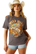 Ariat Womens Ariat Wild West Floral Grey Short Sleeve T Shirt