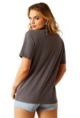 Ariat Womens Ariat Wild West Floral Grey Short Sleeve T Shirt