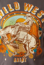 Ariat Womens Ariat Wild West Floral Grey Short Sleeve T Shirt