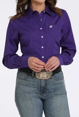 Cinch Womens Cinch Solid Purple Long Sleeve Button Western Arena Shirt
