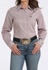 Cinch Womens Cinch Pink Micro Stripe Tencel Long Sleeve Button Western Arena Shirt