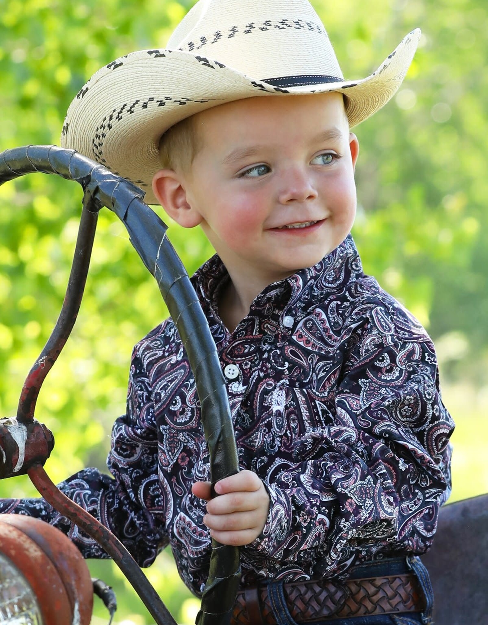 Cinch Boys Toddler Cinch Plum Paisley Long Sleeve Western Button Shirt