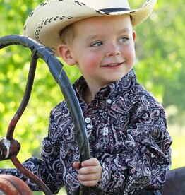 Cinch Boys Toddler Cinch Plum Paisley Long Sleeve Western Button Shirt