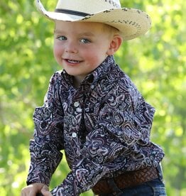 Cinch Boys Infant Cinch Plum Paisley Long Sleeve Western Button Shirt