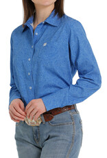 Cinch Womens Cinch Royal Blue Paisley  Arena Flex Long Sleeve Button Western Shirt