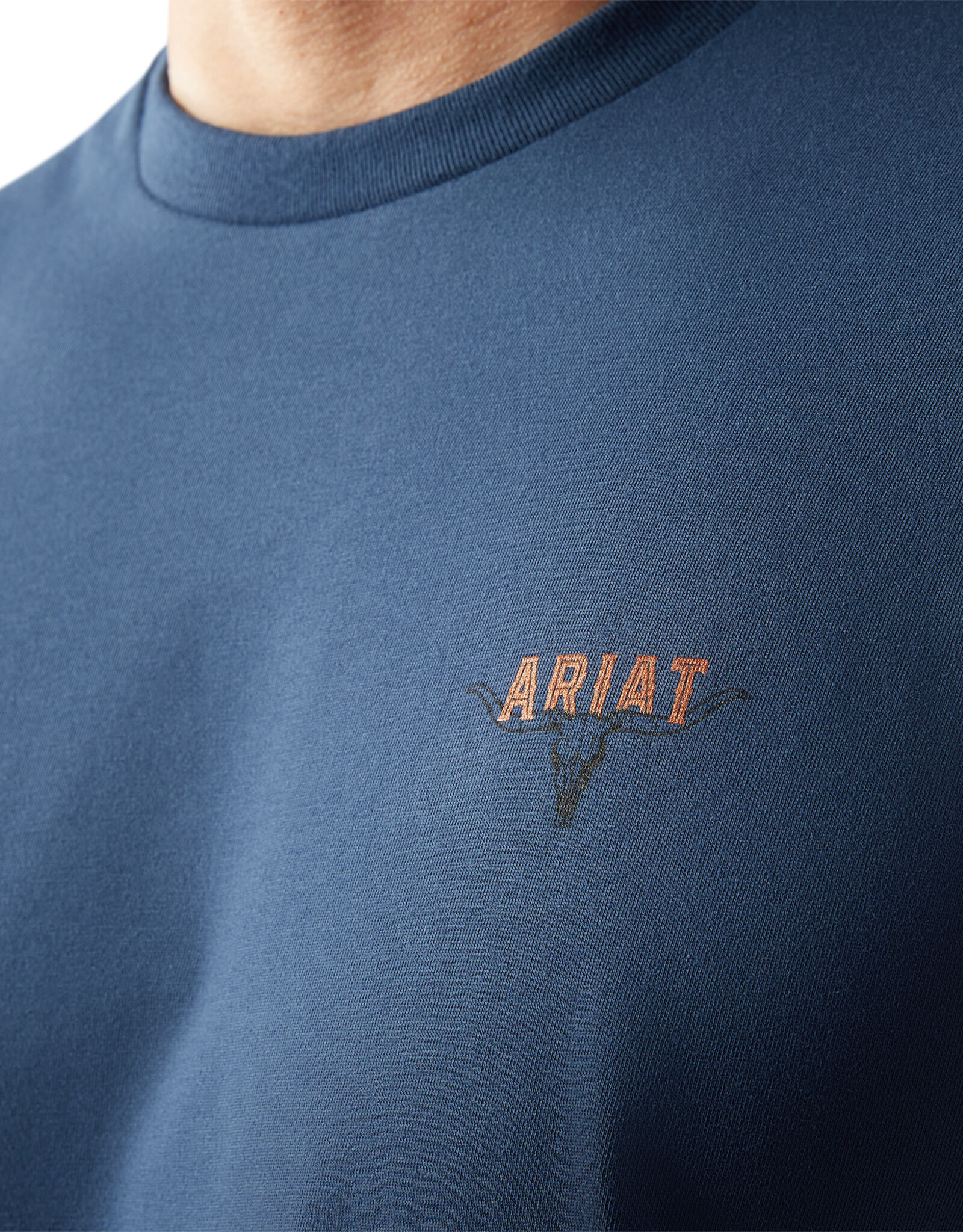 Ariat Mens Ariat Ranch Tough Blue  Short Sleeve T Shirt