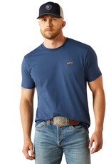 Ariat Mens Ariat Ranch Tough Blue  Short Sleeve T Shirt