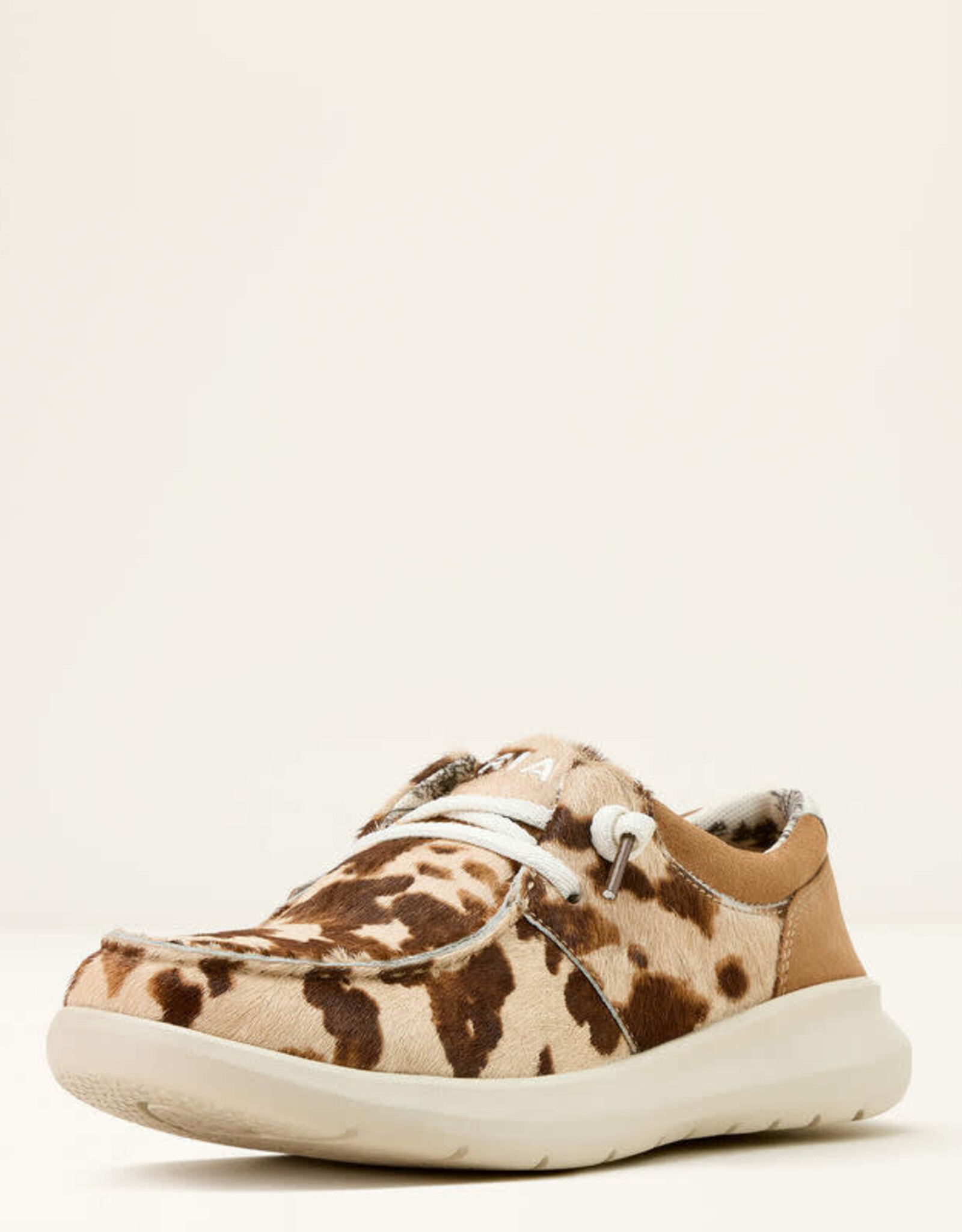 Ariat Womens Ariat Tan And White Hair On Cow Print Hilo Casual Shoe