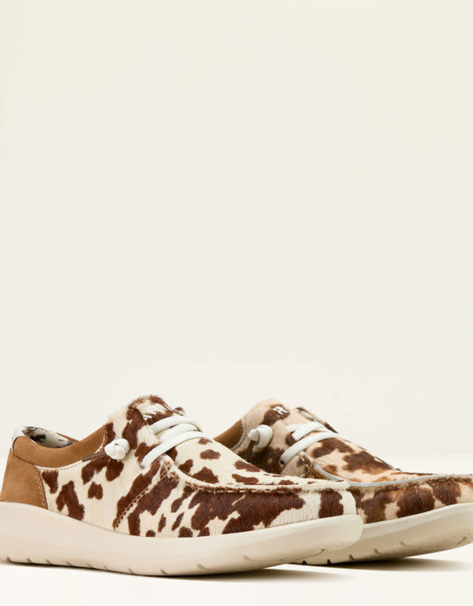 Ariat Womens Ariat Tan And White Hair On Cow Print Hilo Casual Shoe