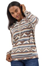 Womens Wrangler Retro Brown Aztec Ragland Pullover Hoody
