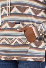 Womens Wrangler Retro Brown Aztec Ragland Pullover Hoody