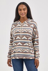 Womens Wrangler Retro Brown Aztec Ragland Pullover Hoody