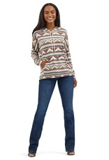 Womens Wrangler Retro Brown Aztec Ragland Pullover Hoody