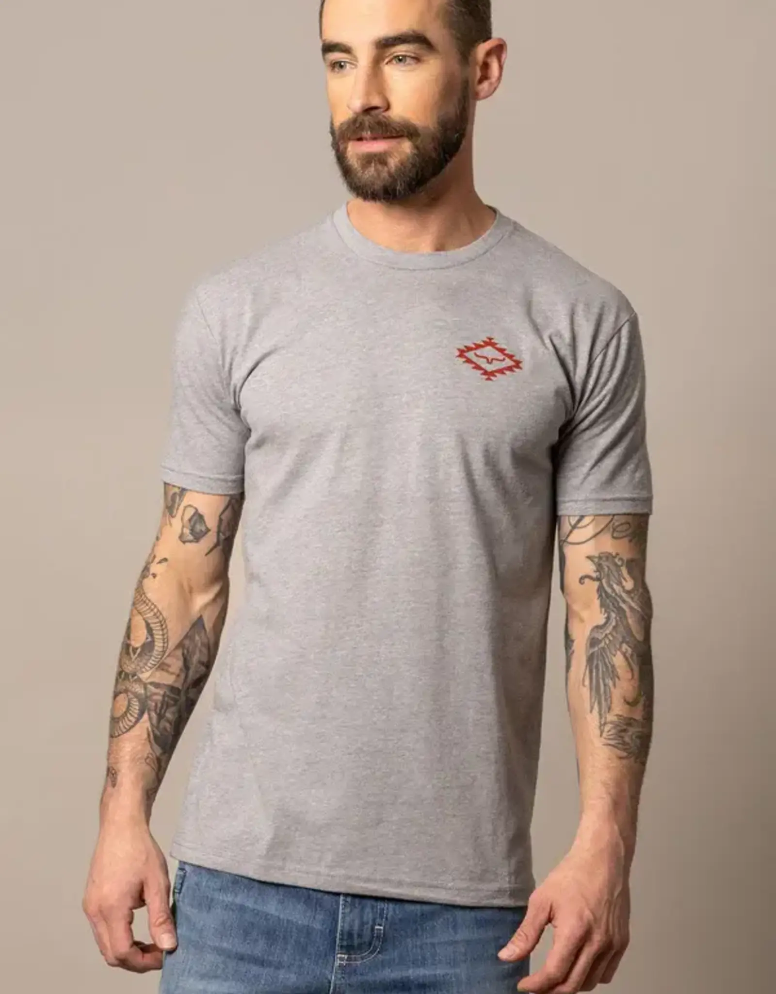Mens Kimes Ranch Heather Grey San Juan Short Sleeve Logo T Shirt