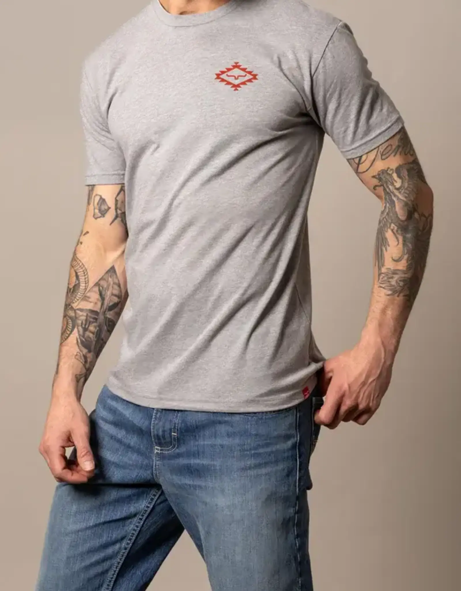 Mens Kimes Ranch Heather Grey San Juan Short Sleeve Logo T Shirt