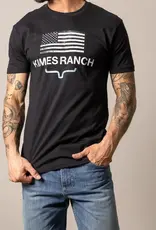 Mens Kimes Ranch Stability Black USA Flag Short Sleeve T Shirt