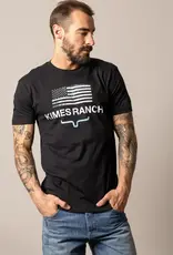 Mens Kimes Ranch Stability Black USA Flag Short Sleeve T Shirt