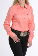 Cinch Cinch Ladies Long Sleeve Tencel Solid Pink Western Shirt