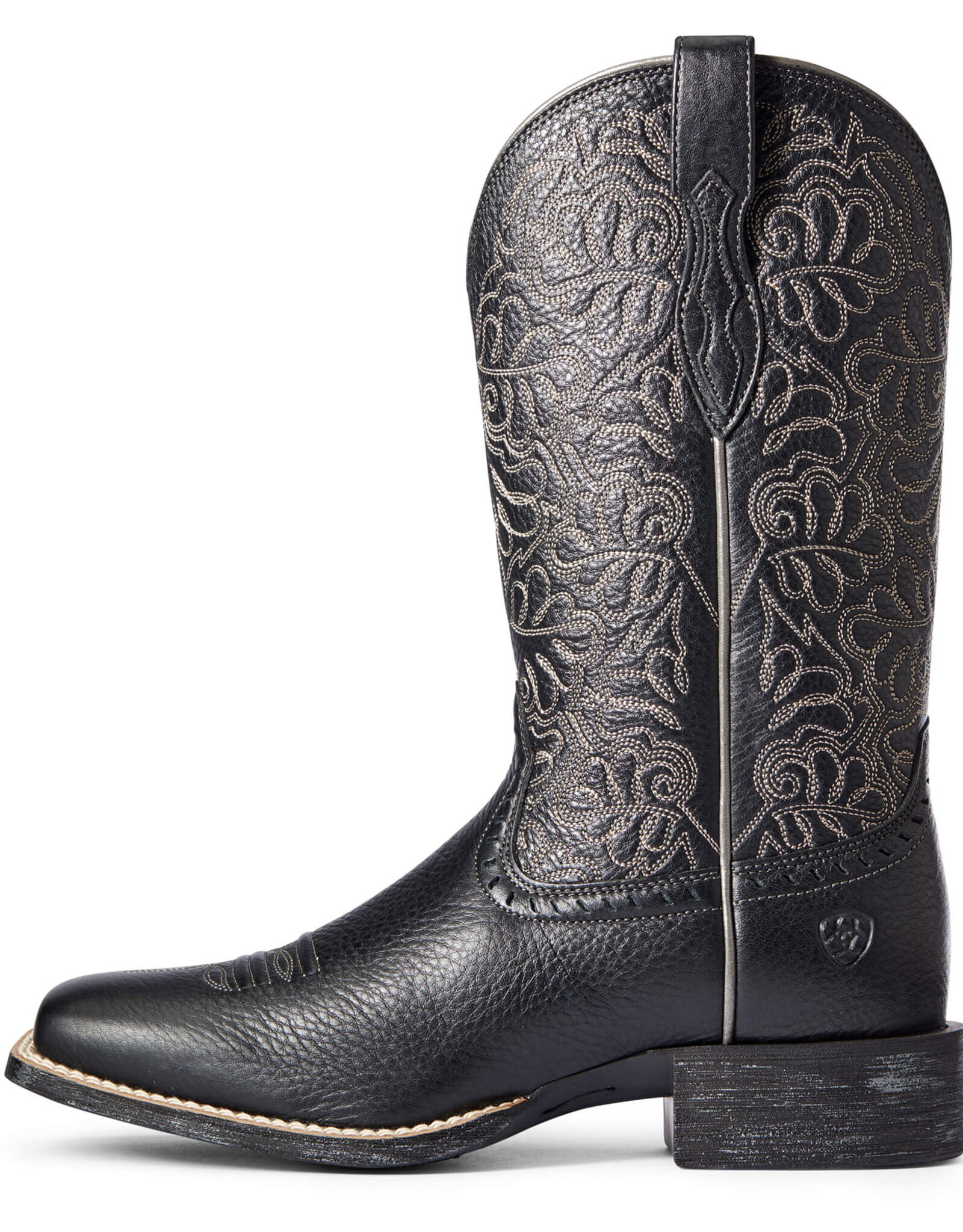Ariat Womens Ariat Round Up Remuda Black Deertan Cowboy Boot