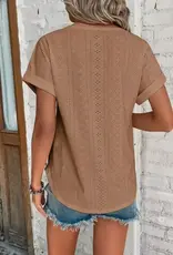 Lovesoft Womens Casual Coffee Short Sleeve Summer Blouse