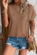 Lovesoft Womens Casual Coffee Short Sleeve Summer Blouse