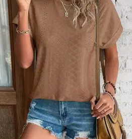 Lovesoft Womens Casual Coffee Short Sleeve Summer Blouse