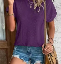 Lovesoft Womens Casual Purple Short Sleeve Summer Blouse