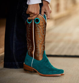 Ariat Womens  Ariat Futurity Boon Turquoise Roughout Western Cowboy Boot