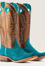 Ariat Womens  Ariat Futurity Boon Turquoise Roughout Western Cowboy Boot